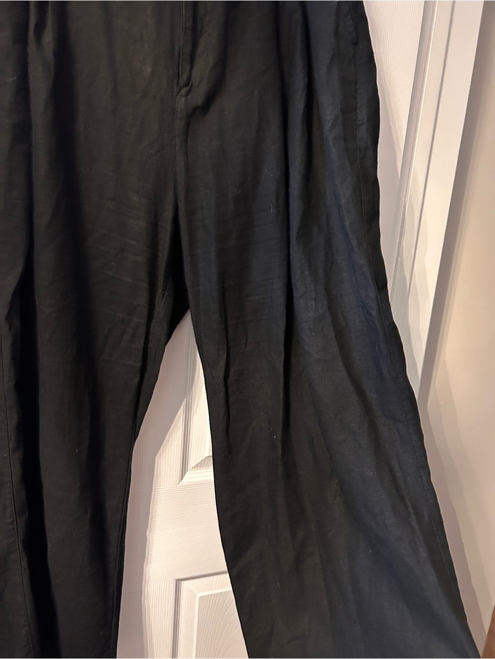 GAP Black Wide-Leg Linen Women's Pants